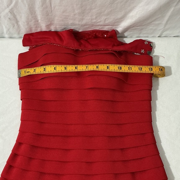 Sherri Hill Red Beaded Halter Mini Dress - Picture 10 of 13